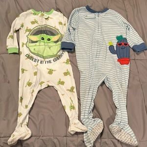 2- unisex footie pajamas.